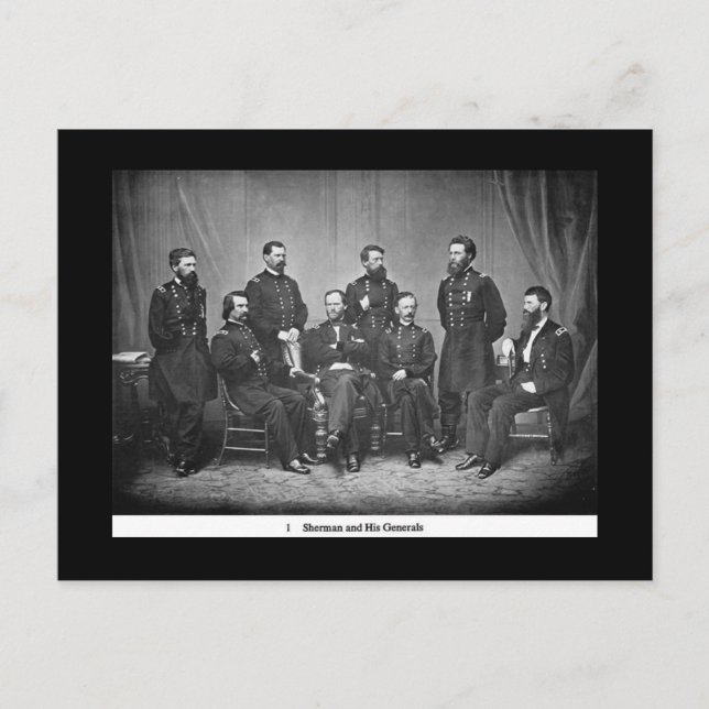 La postal de Sherman y sus generales (Anverso)