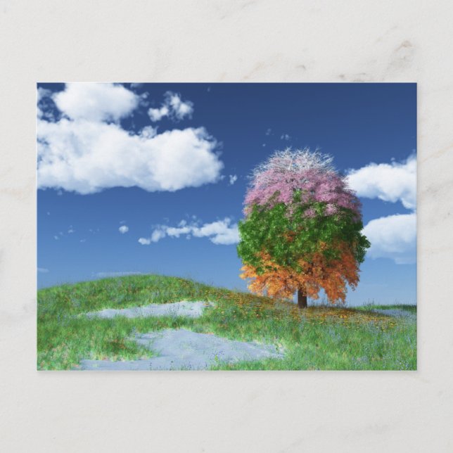 La postal del árbol de temporada (Anverso)