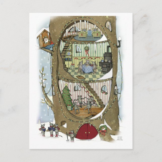 La postal del árbol del ratón de los Navidades (Anverso)