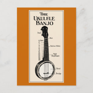 La postal del banjo del Ukulele