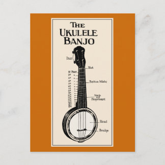 La postal del banjo del Ukulele