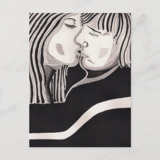 La postal del beso de amor