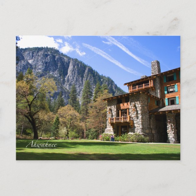 La postal del hotel Ahwahnee (Anverso)