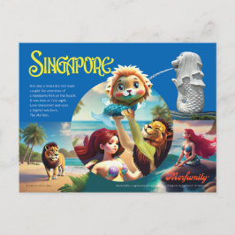 La postal del Merlion de Singapur