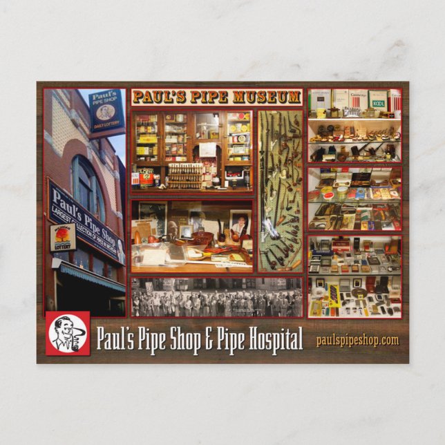 La postal del Museo de la Pipa de Paul (Anverso)