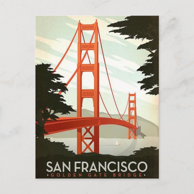 La postal del puente Golden Gate (Anverso)