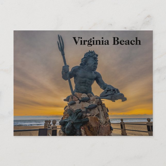 La postal del Rey Neptuno de Virginia Beach (Anverso)