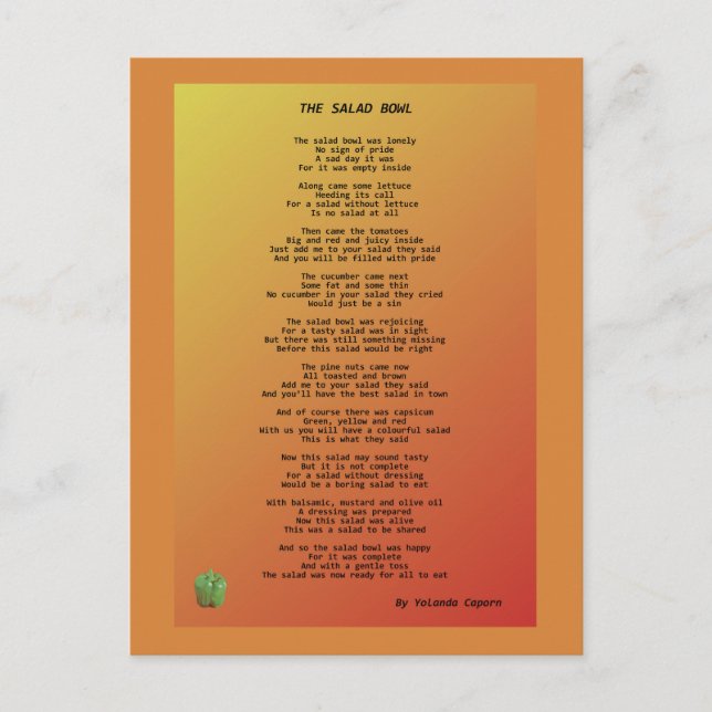 La postal del Salad Bowl (Anverso)