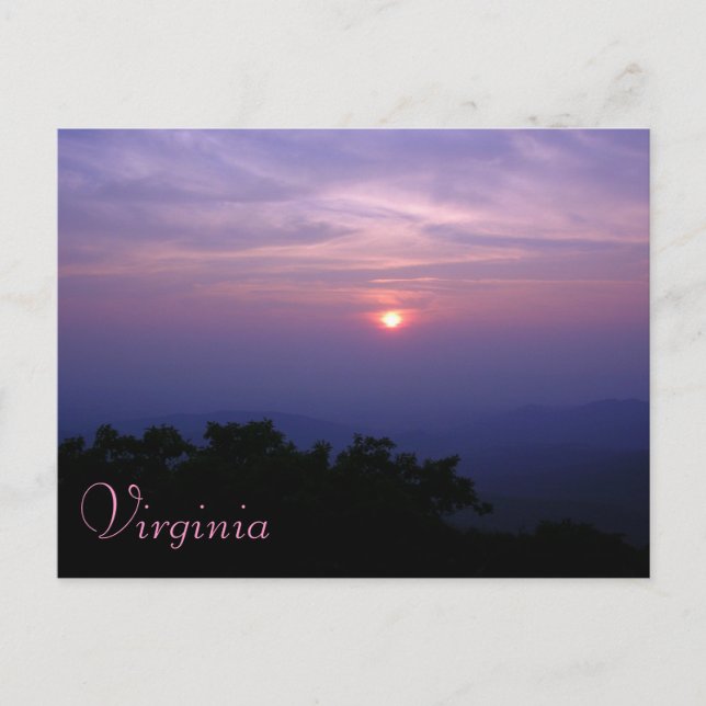 La postal del Valle de Shenandoah en Virginia (Anverso)