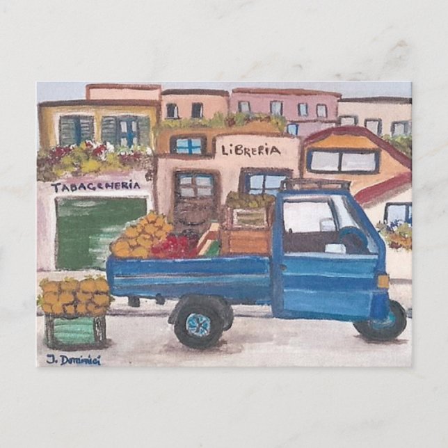 La postal del vendedor itinerante siciliano (Anverso)