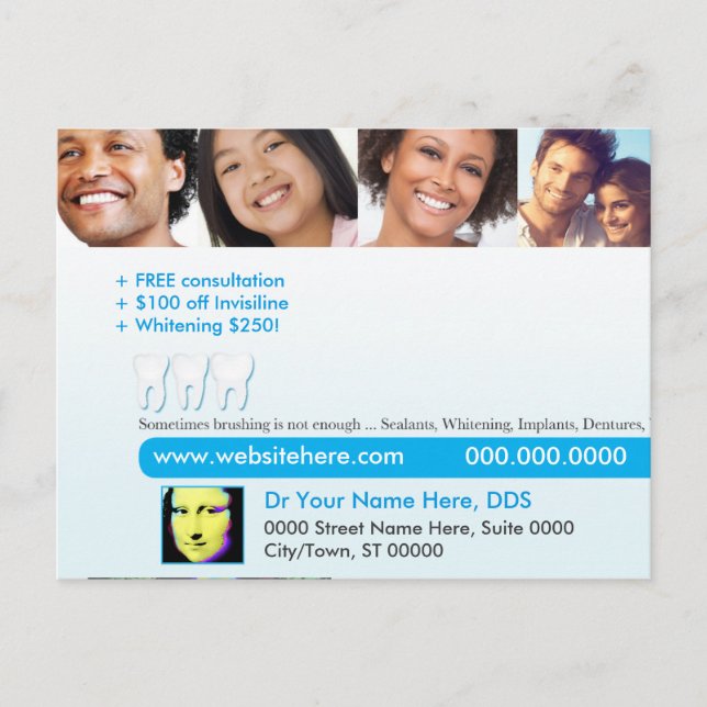 La postal dental el | que cepilla a veces no es (Anverso)