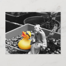 La postal "El arte del zen" del pato de goma