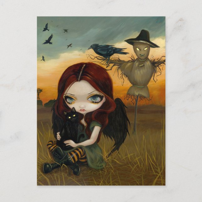 La postal "El espantapájaros" (Anverso)