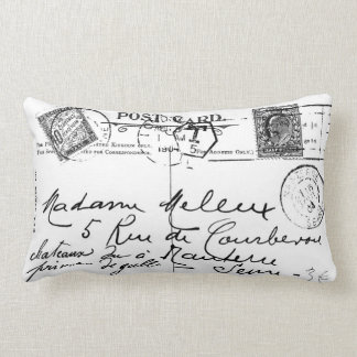 La postal francesa antigua sella la almohada de