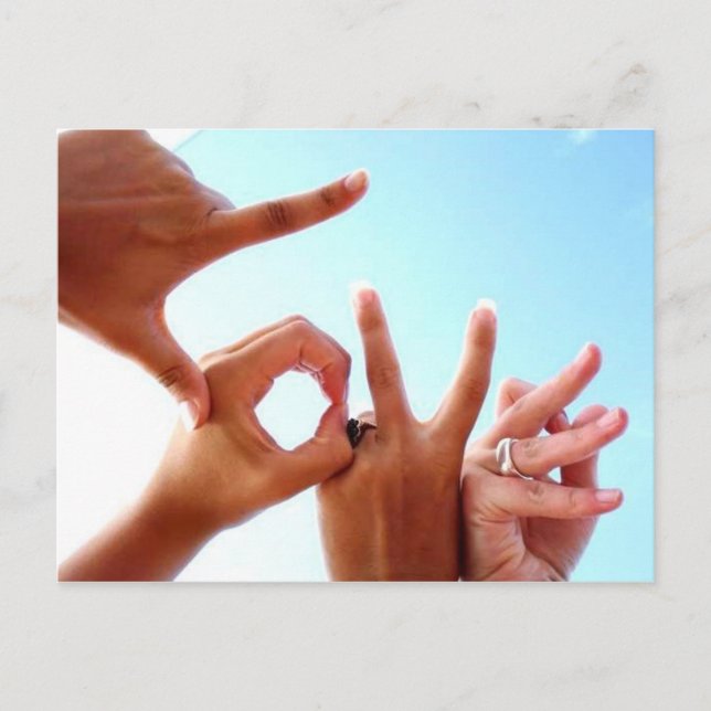 la postal LOVE (Anverso)