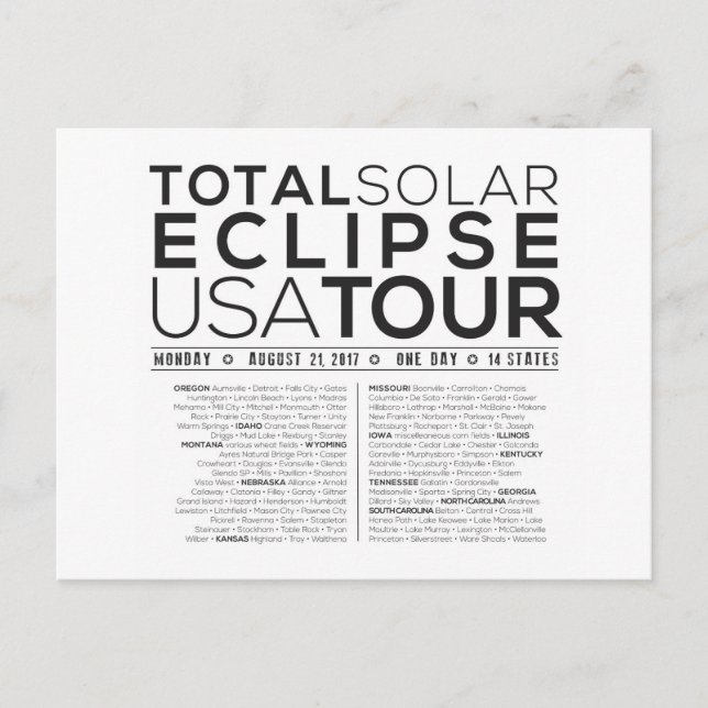 La postal perfecta para el eclipse solar total. (Anverso)