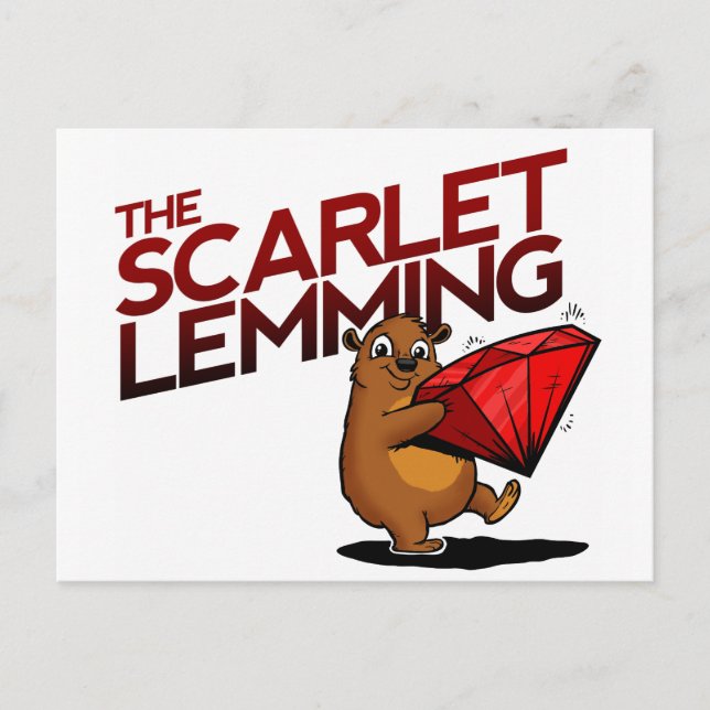 La postal Scarlet Lemming (con título) (Anverso)