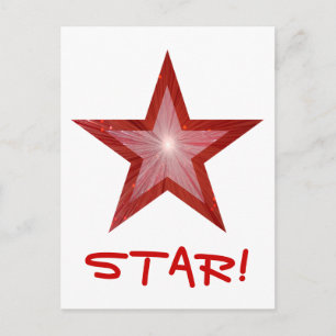 La postal "STAR" de la Estrella Roja es blanca