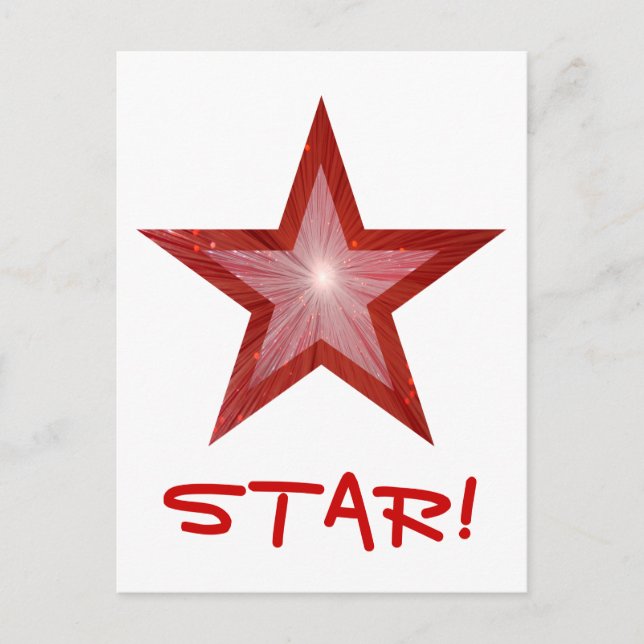 La postal "STAR" de la Estrella Roja es blanca (Anverso)