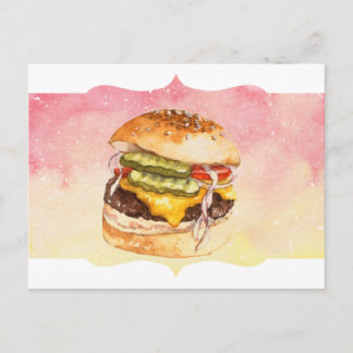 La postal "Todo Burger Watercolor"