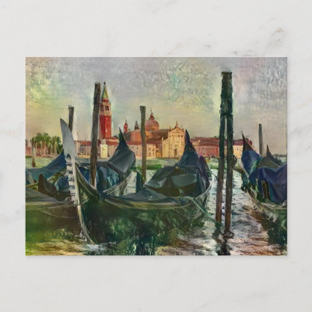 La postal veneciana de la pintura del canal (Anverso)