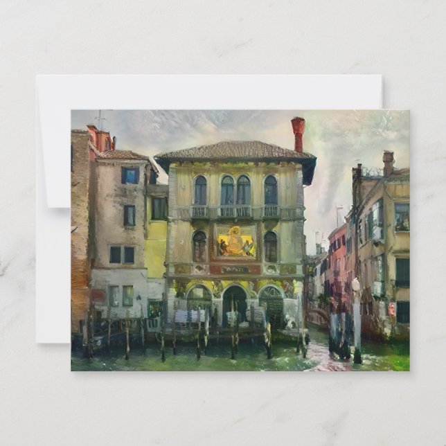 La postal veneciana de la pintura del canal (Anverso)