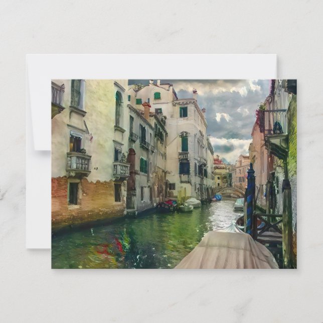 La postal veneciana de la pintura del canal (Anverso)