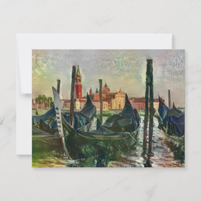 La postal veneciana de la pintura del canal (Anverso)