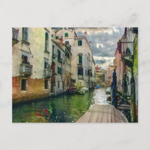 La postal veneciana de la pintura del canal
