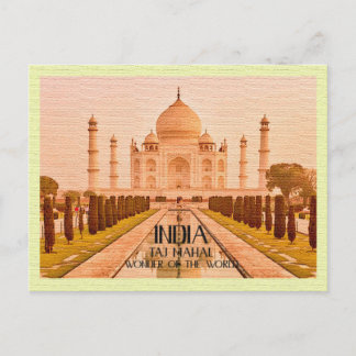 La postal vintage Taj Mahal India