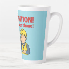 ¡La "PRECAUCIÓN! ¡Hombre al teléfono!" Taza de caf