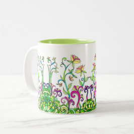 La primavera colorida florece la taza de Leslie