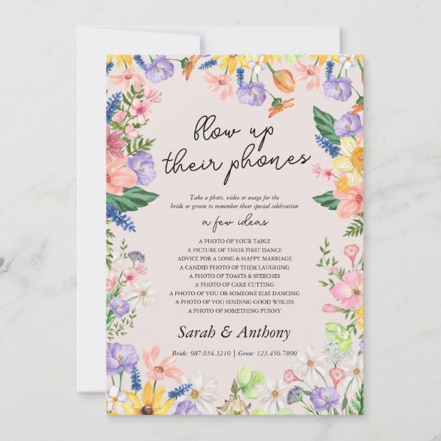 La Primavera De Flores Silvestres Sopló Su Tarjeta (Anverso)