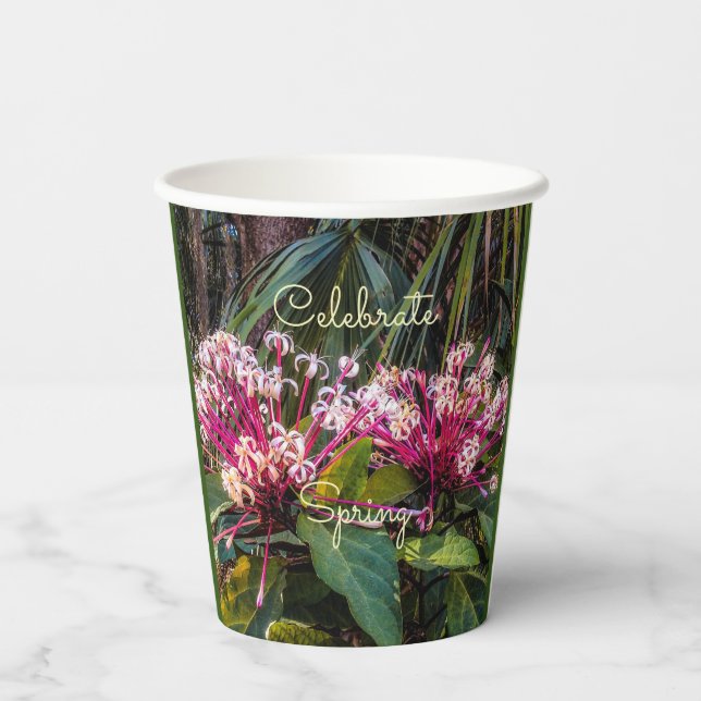 La primavera está llegando. Vaso de Papel (Reverso )