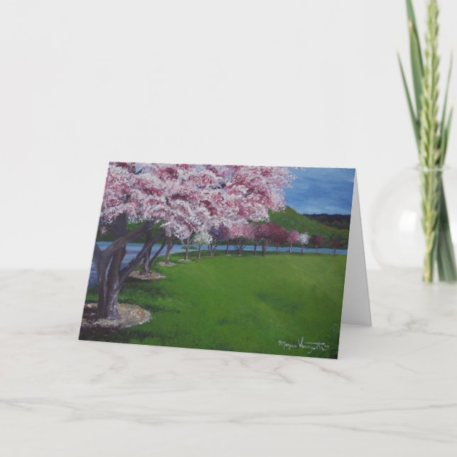 La primavera florece tarjeta de felicitación (Anverso)