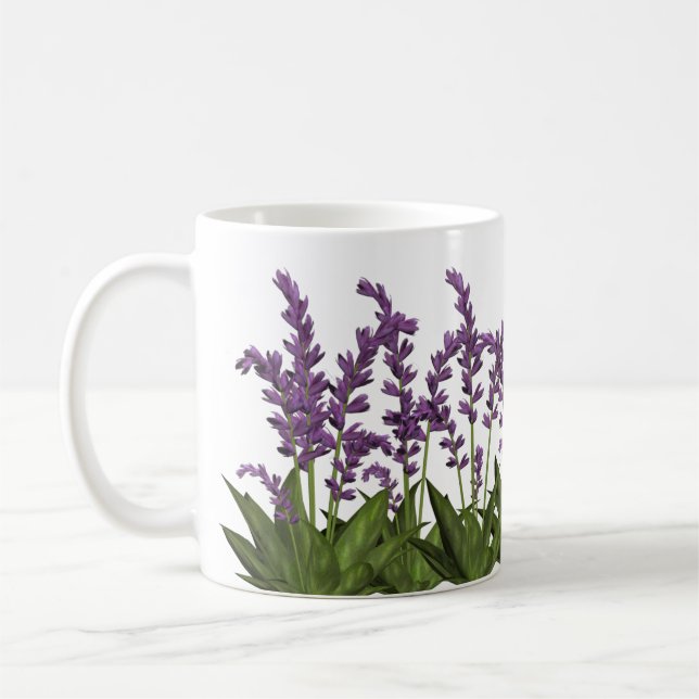 La primavera púrpura de la lavanda florece la taza (Izquierda)
