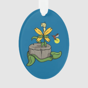 La primavera saluda el ornamento acrílico de veran