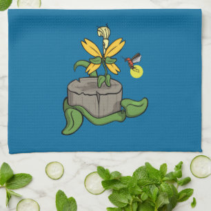 La primavera saluda la toalla de cocina de verano