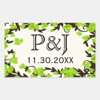 La primavera verde marrón deja a los Pegatinas fav