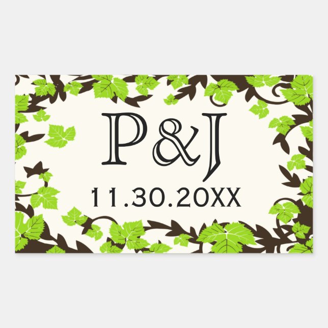 La primavera verde marrón deja a los Pegatinas fav (Anverso)