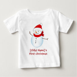 La primera camiseta navideña de un bebé de Snowman