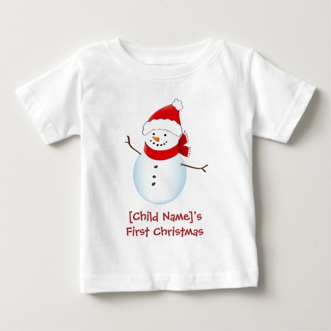 La primera camiseta navideña de un bebé de Snowman (Anverso)