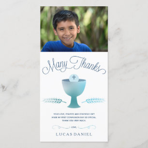 La primera comunión le agradece tarjeta de la foto