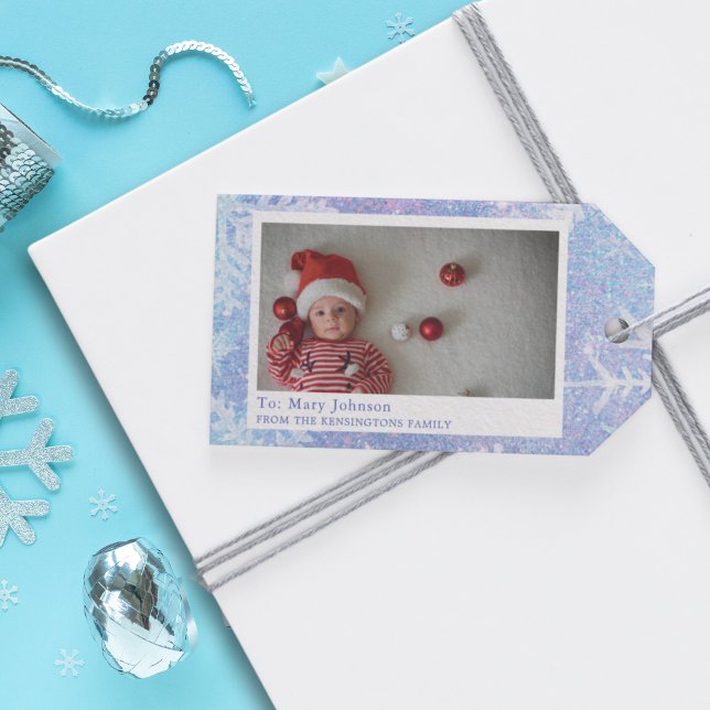 La primera etiqueta de regalo personalizada de Nav (Baby Boy’s First Christmas Personalized Gift Tag)