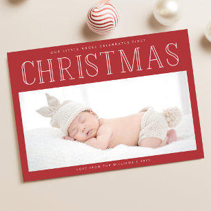 La Primera Foto de Navidad del Bebé Anuncio de Nac