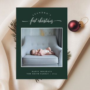 La primera foto verde de un bebé simple en Navidad
