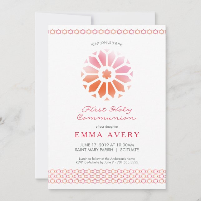 La primera invitación de la comunión santa, chicas (Anverso)