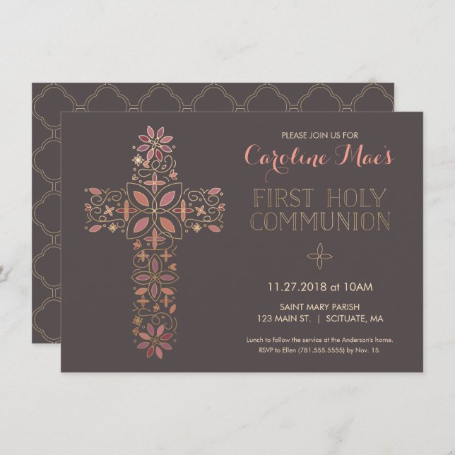La primera invitación de la comunión santa, cruz (Anverso / Reverso)
