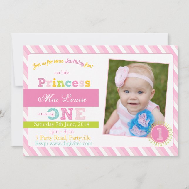 La primera invitación del cumpleaños, cumpleaños (Anverso)