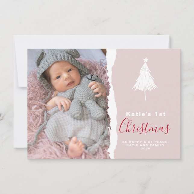 La primera Navidad de bebé de moda Foto Rubor (Anverso)